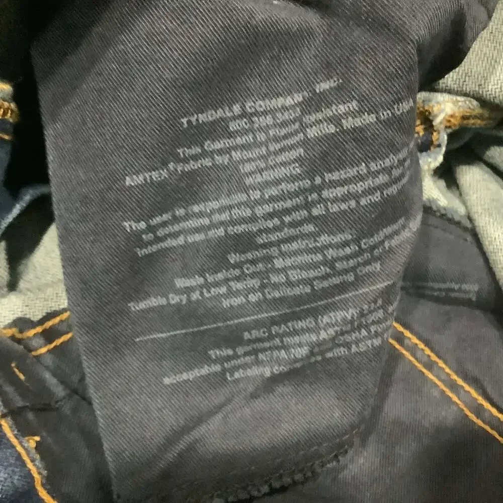 Tyndale Arc Rated Flame Resistant Denim Work Jeans Made In USA 36x36